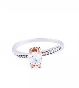 VERENIČKI PRSTEN - BELO I ROZE ZLATO